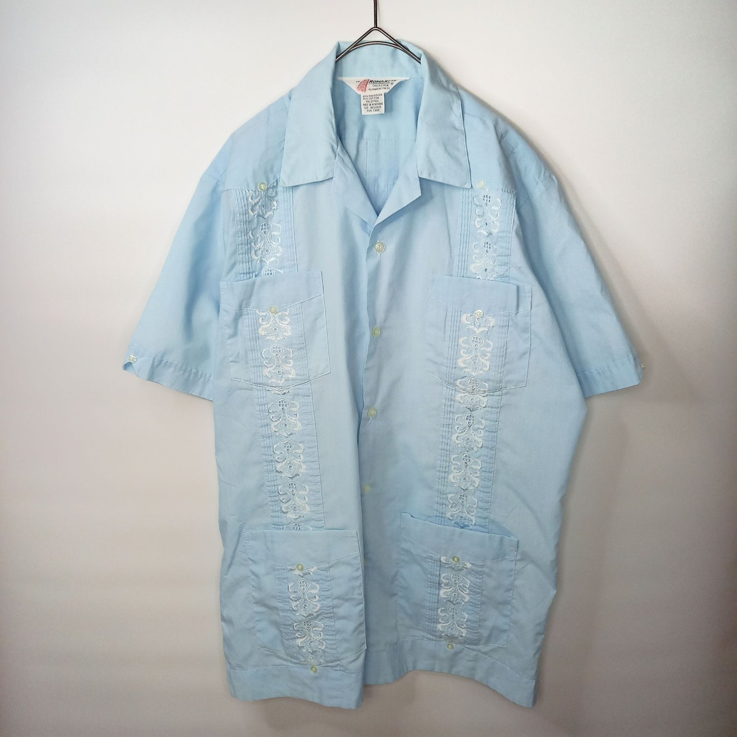 90s　THE ROMANI　キューバシャツ　開襟　半袖　4つポケ　M
