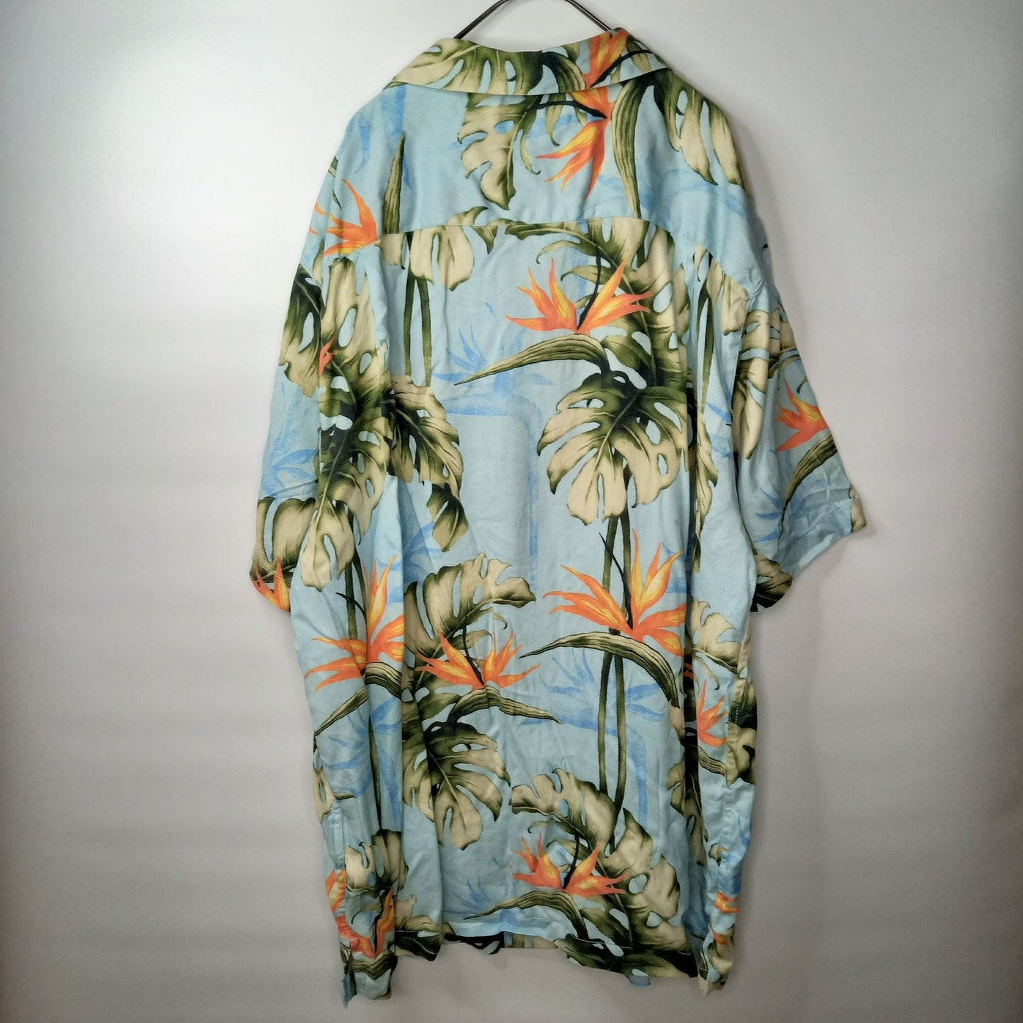 Caribbean　シルク　アロハシャツ　開襟　オーバーサイズ　半袖　ポケット