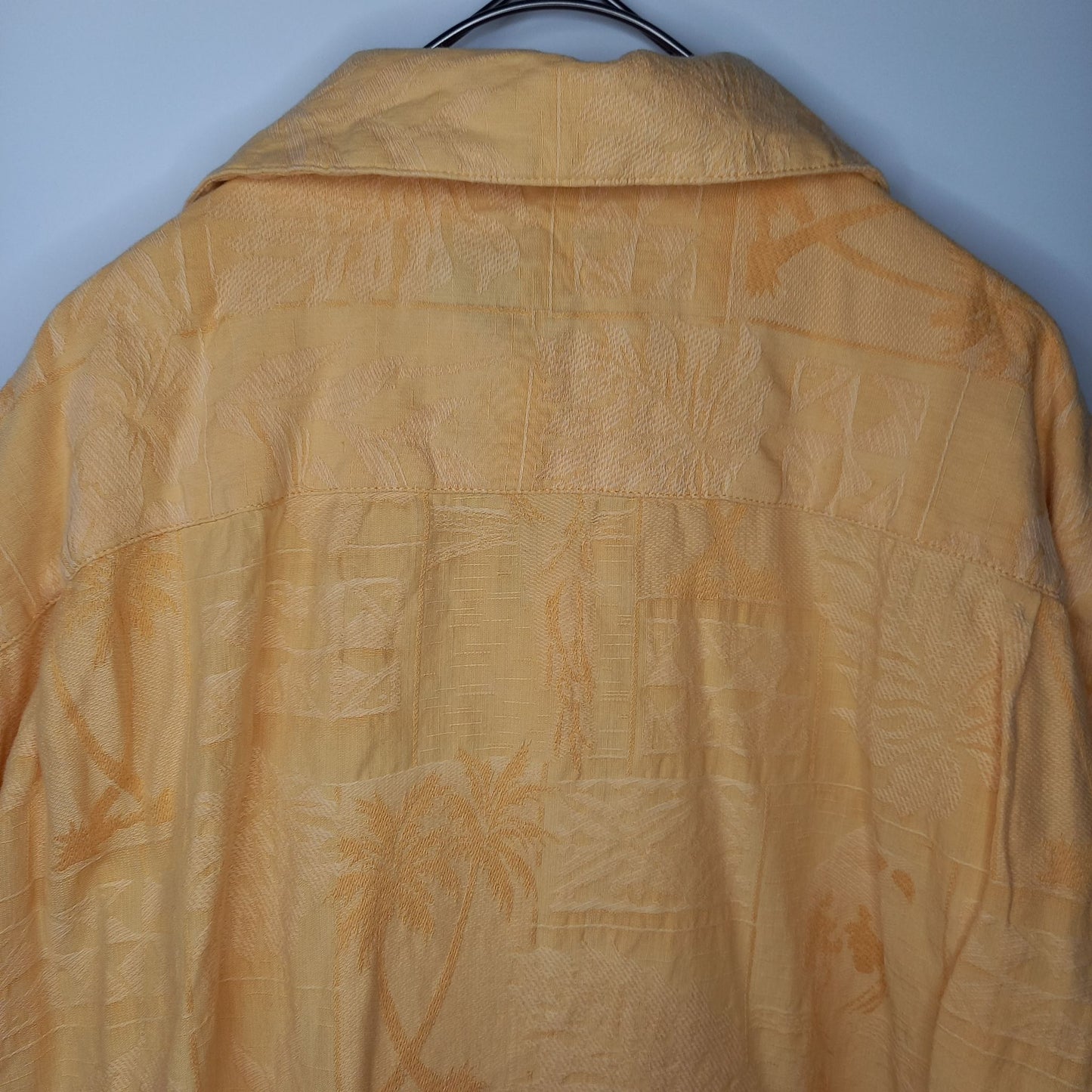Caribbean　シルク　アロハシャツ　開襟　オーバーサイズ　刺繍　XL
