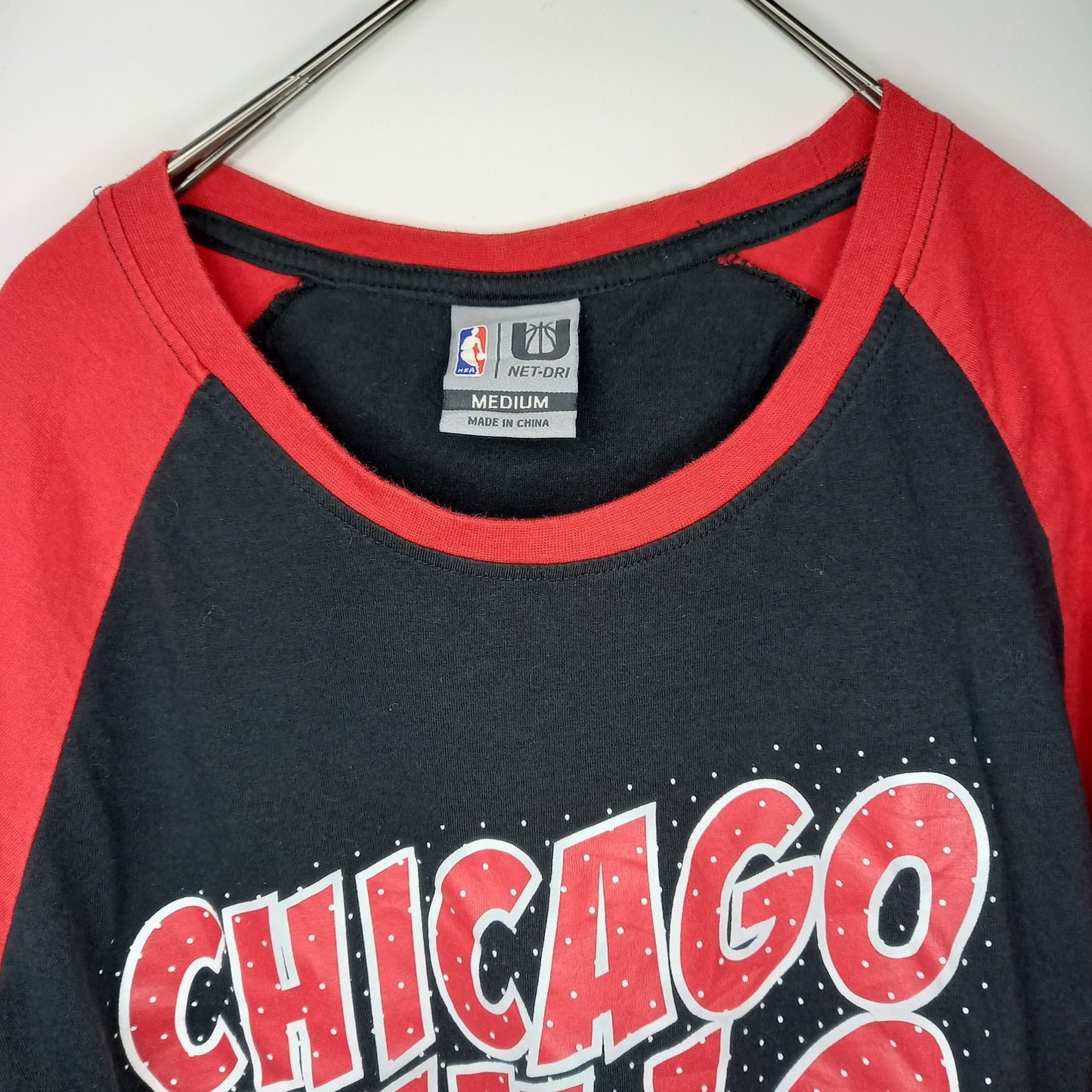 CHICAGO BULLS　ラグランTシャツ　7分袖　NBA　黒　赤　M