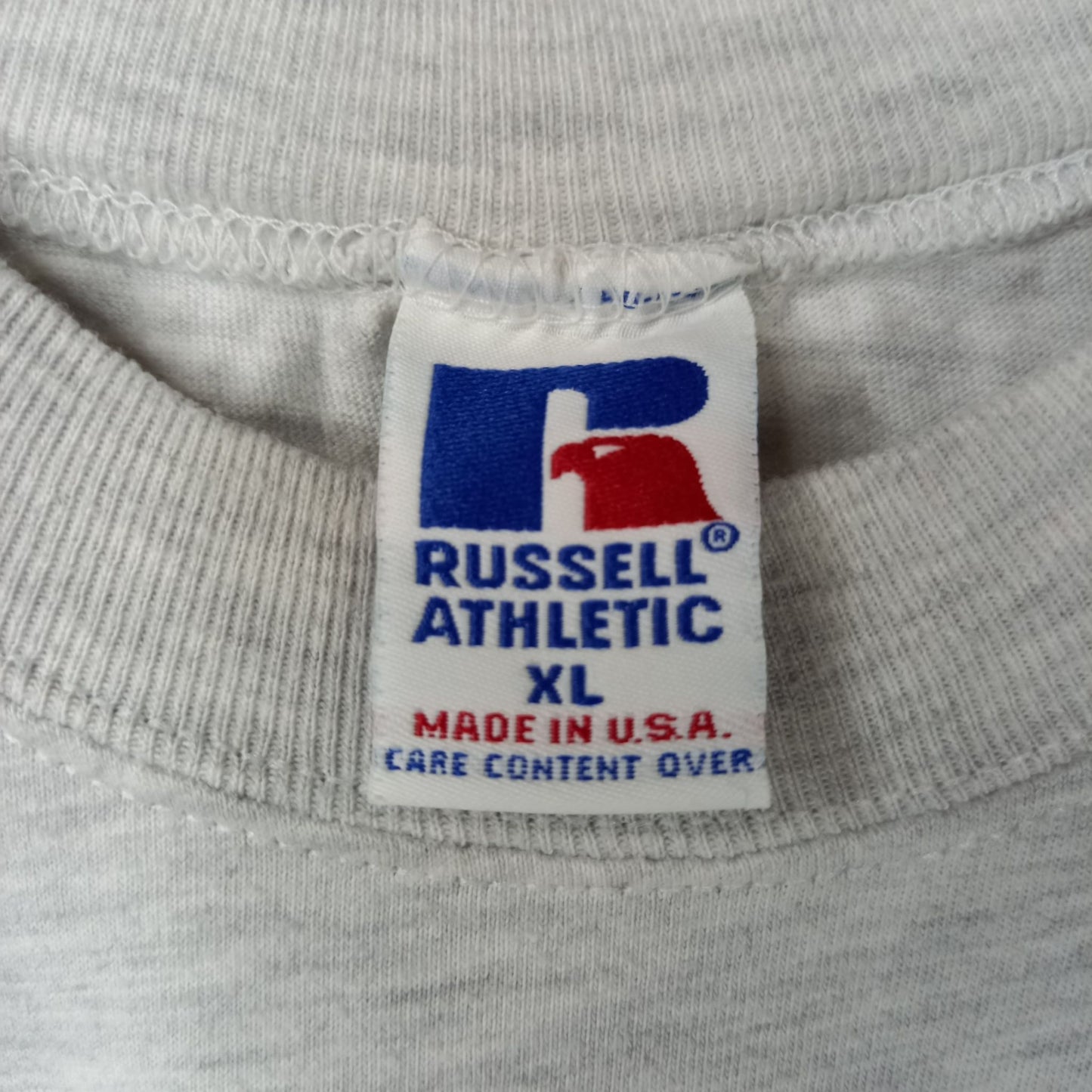 ★90's USA製 ラッセルアスレチック 白青 ラグランスリーブTシャツ